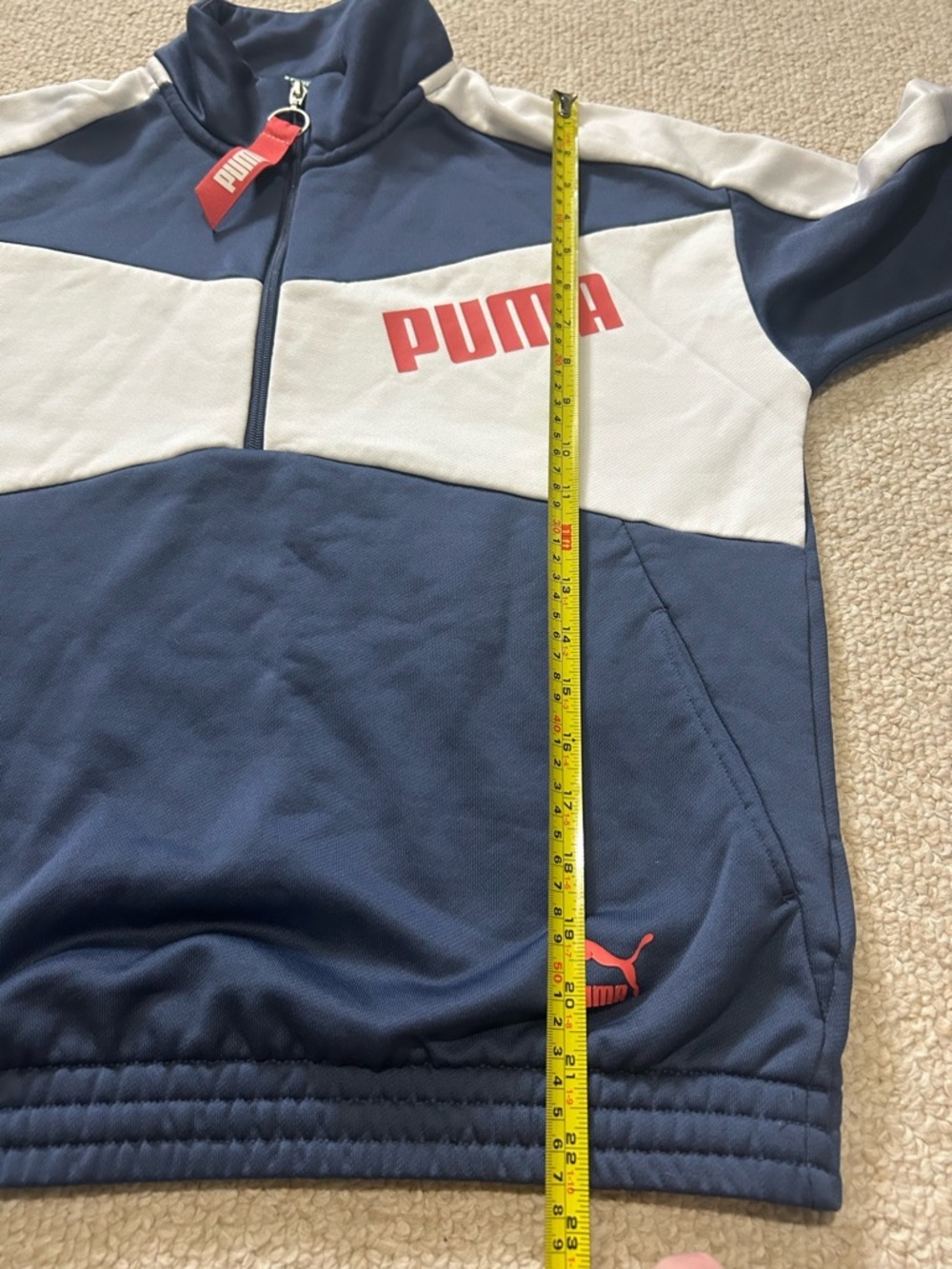 PUMA Navy & White Half-Zip Pullover Womens Medium Athletic Warmup Sporty - Picture 13 of 14